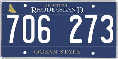 RI license plate 706273
