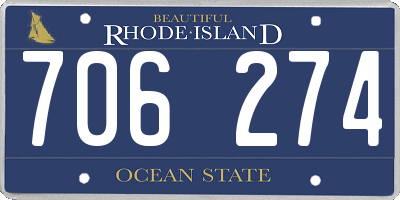 RI license plate 706274