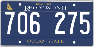 RI license plate 706275