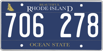 RI license plate 706278