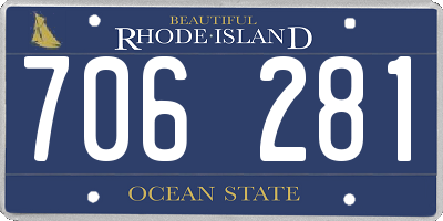 RI license plate 706281