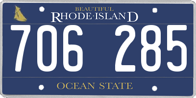 RI license plate 706285