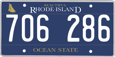 RI license plate 706286