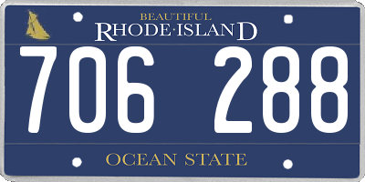 RI license plate 706288