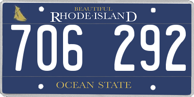 RI license plate 706292