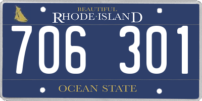 RI license plate 706301