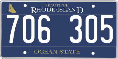 RI license plate 706305