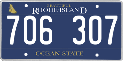 RI license plate 706307