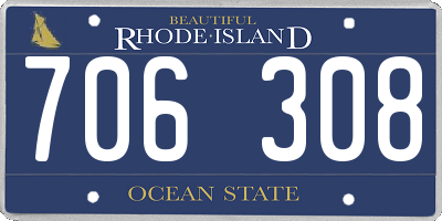 RI license plate 706308