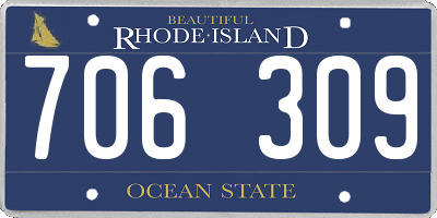 RI license plate 706309