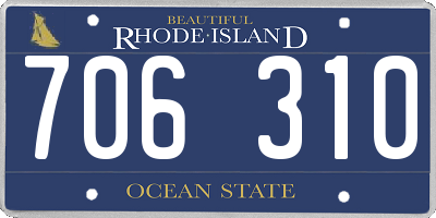 RI license plate 706310