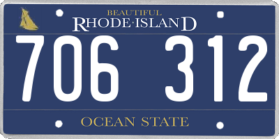 RI license plate 706312