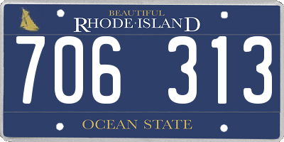 RI license plate 706313