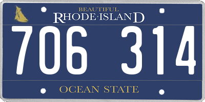 RI license plate 706314