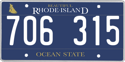 RI license plate 706315