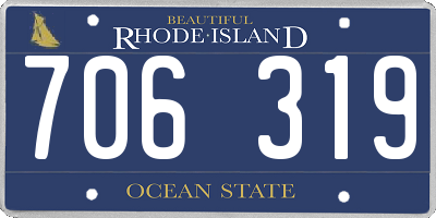 RI license plate 706319