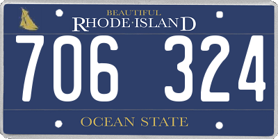 RI license plate 706324