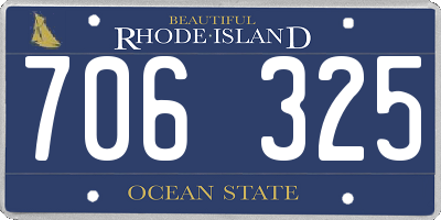 RI license plate 706325