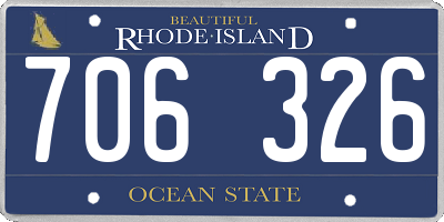 RI license plate 706326