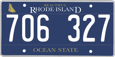 RI license plate 706327