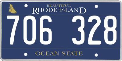 RI license plate 706328