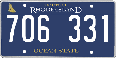 RI license plate 706331