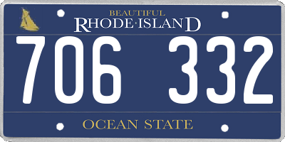 RI license plate 706332