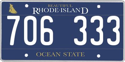 RI license plate 706333