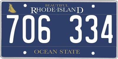 RI license plate 706334