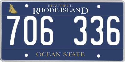 RI license plate 706336