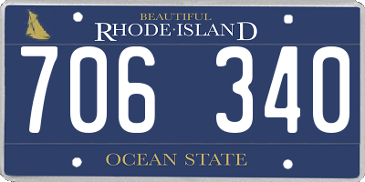 RI license plate 706340