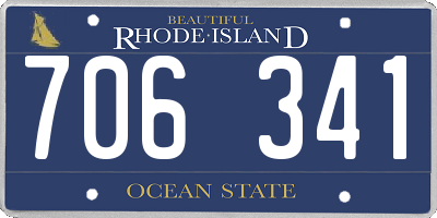 RI license plate 706341