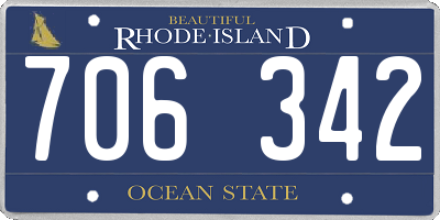 RI license plate 706342