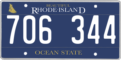 RI license plate 706344