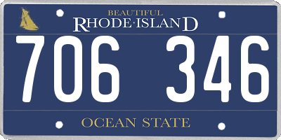 RI license plate 706346