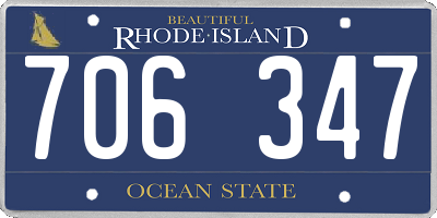 RI license plate 706347