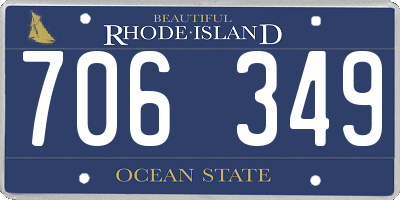 RI license plate 706349