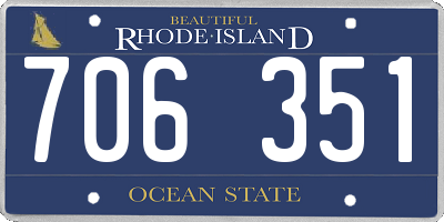 RI license plate 706351