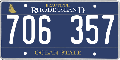 RI license plate 706357