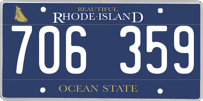 RI license plate 706359