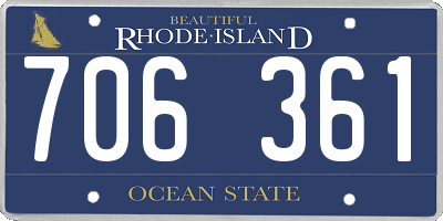 RI license plate 706361