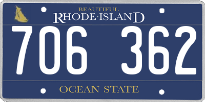 RI license plate 706362