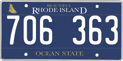 RI license plate 706363