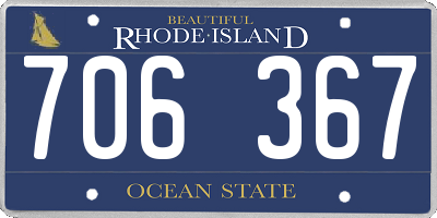 RI license plate 706367