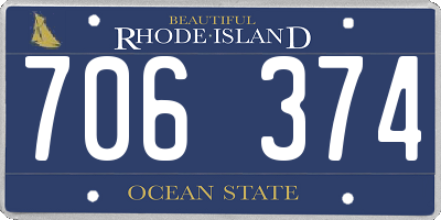 RI license plate 706374