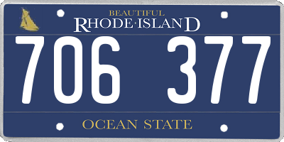 RI license plate 706377