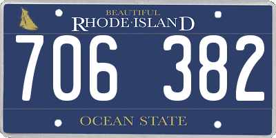 RI license plate 706382