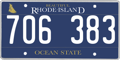 RI license plate 706383