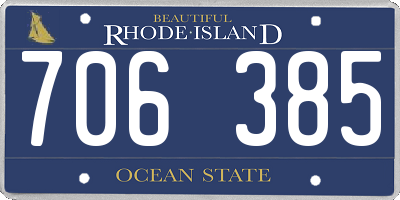 RI license plate 706385