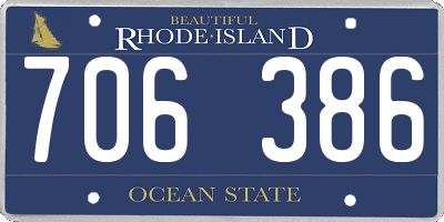 RI license plate 706386